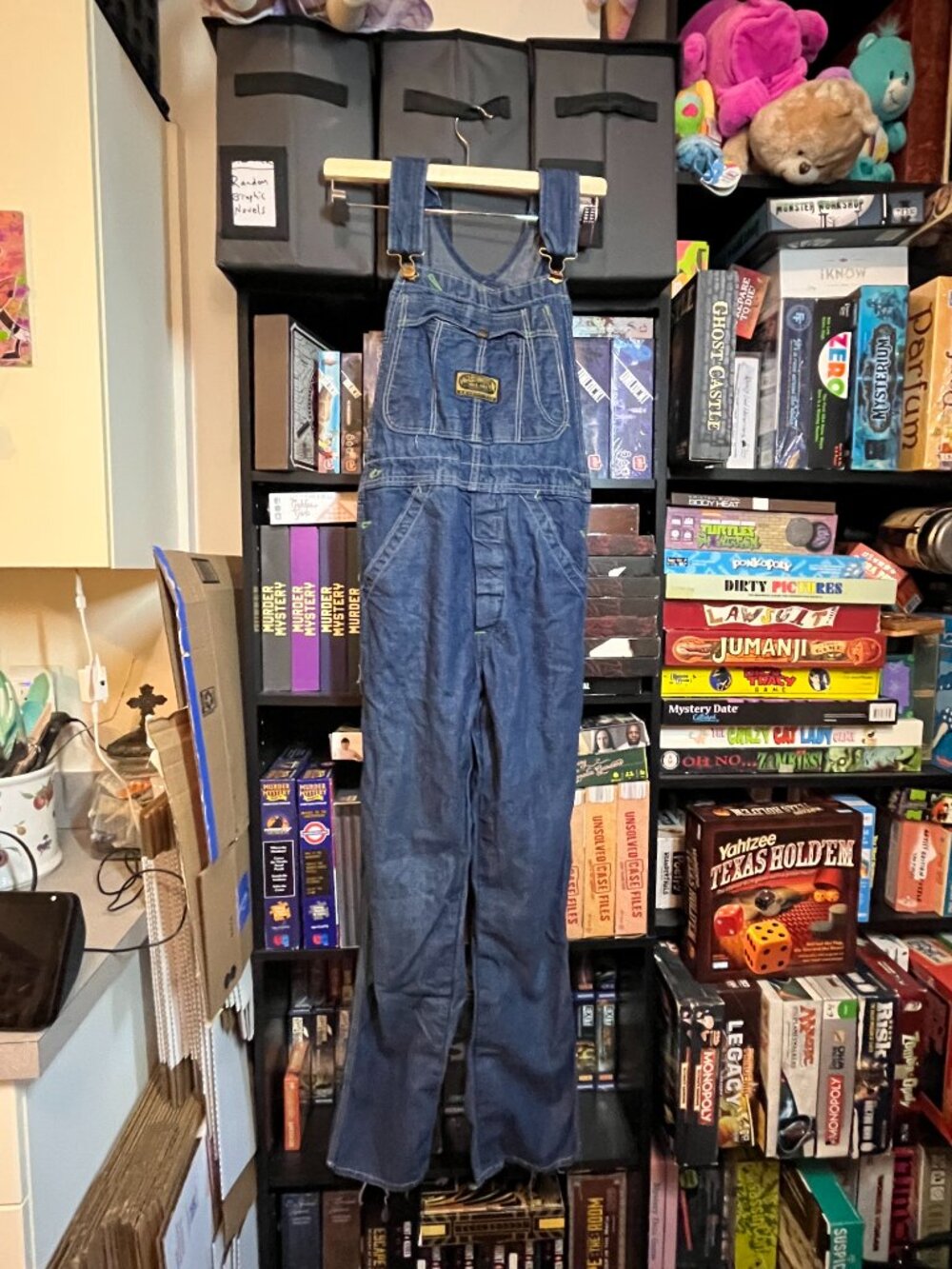 Vintage Washington Dee Cee Sanforized Denim Bib Overalls USA Made Workwear 34"